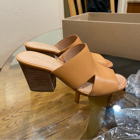NEW🔥 Madewell The Tessa Mule in Leather in Desert Camel Sz 7 - Picture 4 of 10